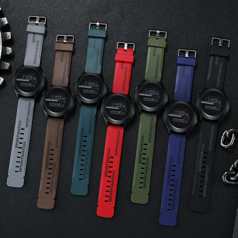 Men's Sports Watches Luxury Digital Watch Stopwatch Luminous Date Week Multifunction Fitness Electronic Wristwatch Reloj Hombre - Sun Studio