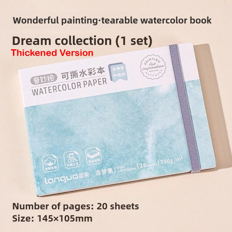 LANGUO Portable 300G Thick Cotton Watercolor Tearable Book Coated Paper Medium Rough Texture Album Sketchbooks School Stationery