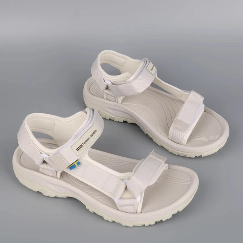 Women's Summer Sports Sandals Breathable Open-Toe Beach Walking Shoes Lightweight Comfortable Flat Sandals for Outdoor Travel - Sun Studio
