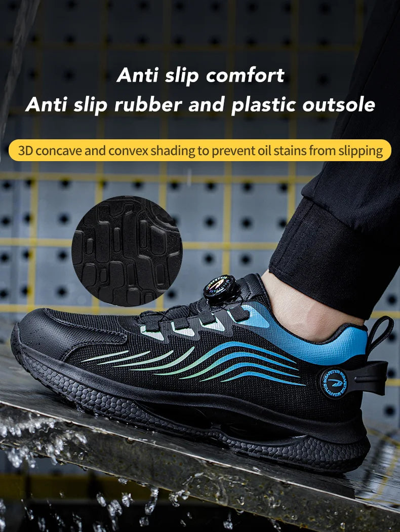 2026 Security Safety Shoes Men Rotating Button Work Sneakers Indestructible Shoes Puncture-Proof-men Sport Shoes Steel Toe Boots - Sun Studio
