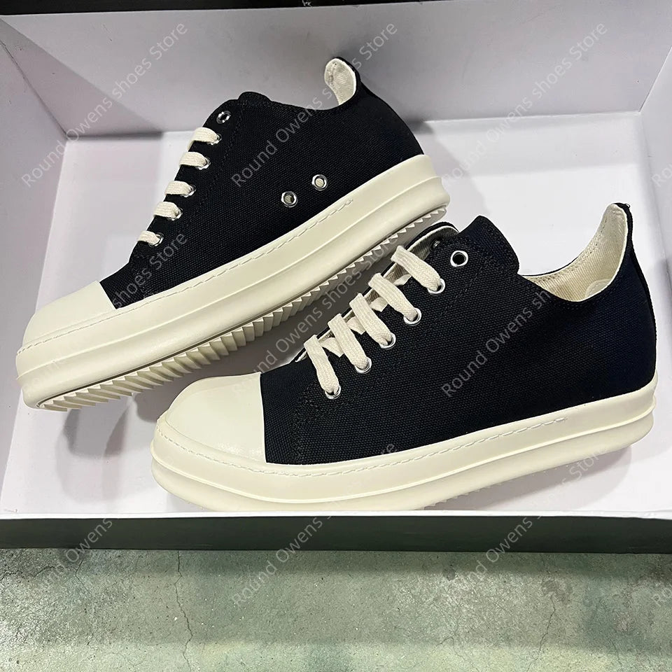 Casual Shoes Men Canvas  Low Top Quality Ro Lace Up Thick Sole Breathable Luxury Designer Classic Trainers Women Flat Sneakers - Sun Studio