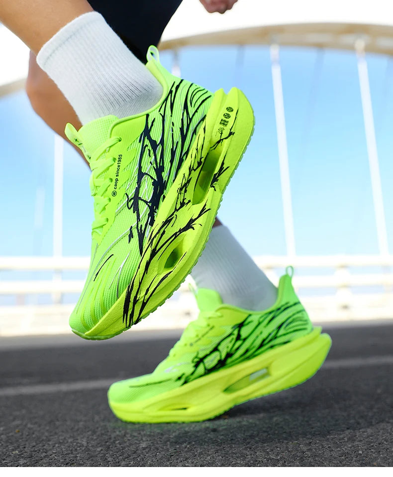 Men Sport Shoes Professional Cushioned Carbon Plate Running Shoes Breathable Couple Casual Sneakers Marathon Athletic Footwear
