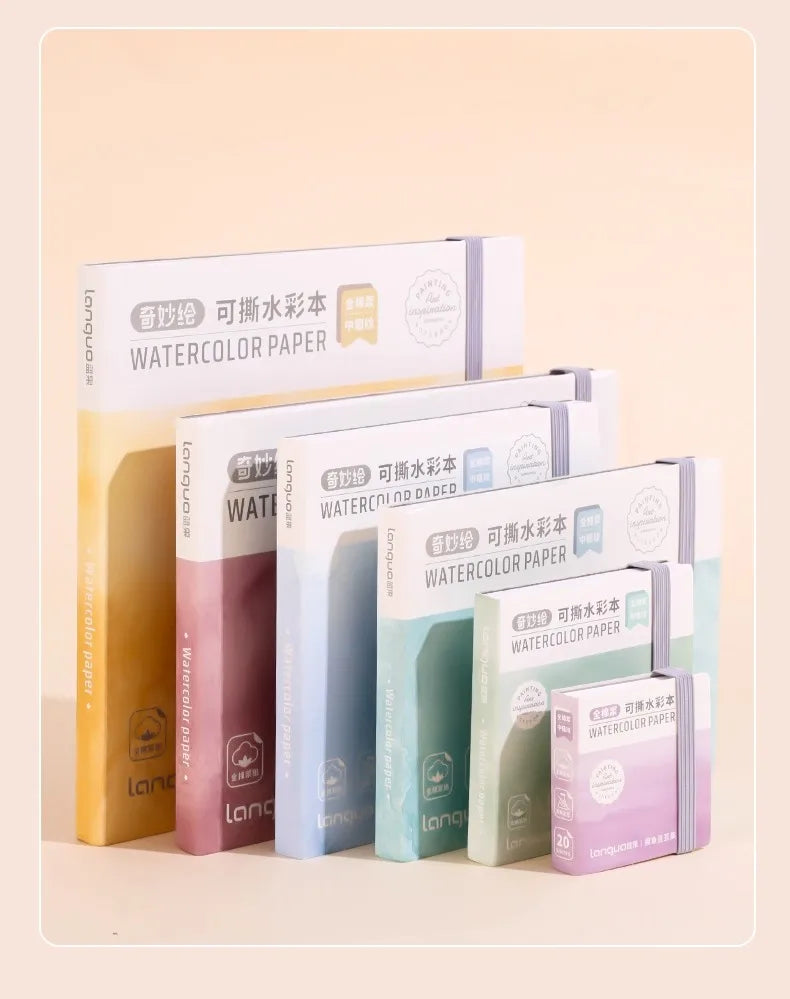 LANGUO Portable 300G Thick Cotton Watercolor Tearable Book Coated Paper Medium Rough Texture Album Sketchbooks School Stationery - Sun Studio