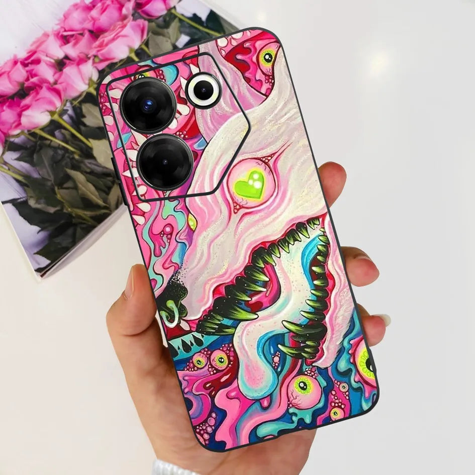 For Tecno Camon 20 Pro 5G Case 2023 Cute Love Heart Football Slim Cover Soft Silicone Funda For Tecno Camon20 Pro 5G CK8n Bumper