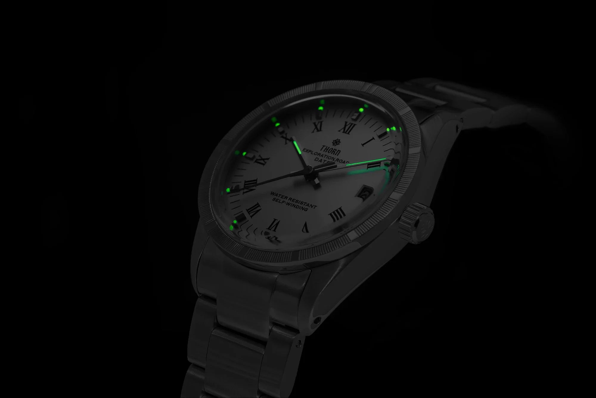 THORN T004 34mm Retro Men's Watch Automatic Movement Watch Hemisphere Sapphire Luminous 10Bar Waterproof Watches