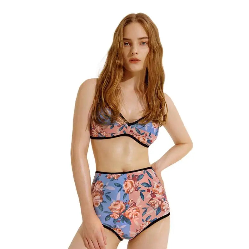 Cikini-Women's Vintage Bikini, Reversible Print, High Waist Swimsuit, Sexy Swimwear, Bathing Suit for Female, New, 2023 - Sun Studio