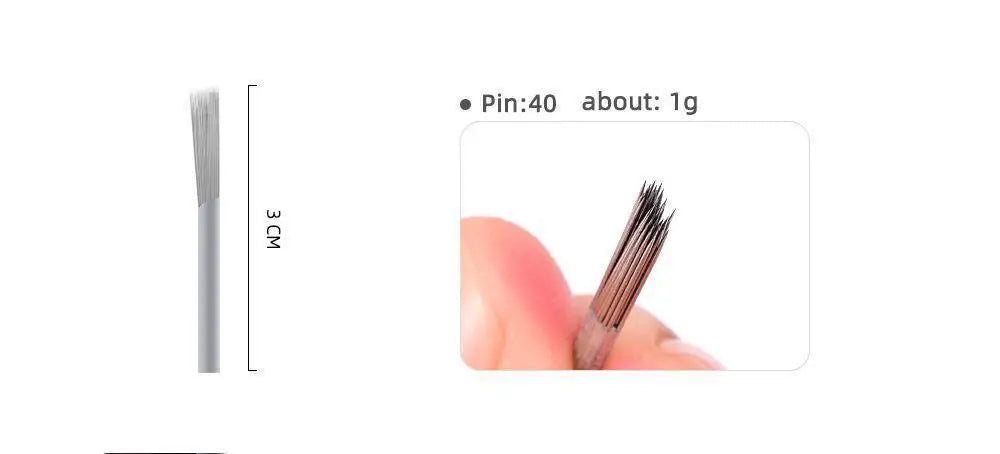 50Pcs Round Tattoo Needles Blades RS RL Microblading Permanent Makeup Fog Eyebrow Lip Needles Manual Pen Embroidery Needle - Sun Studio
