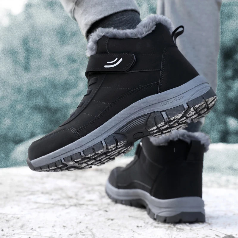 Men Boots Brand Climbing Shoes Men's Outdoor Sports Cotton Oes Winter Fce Lined High Top Thi Bot Climbing Casual Warm Boots - Sun Studio