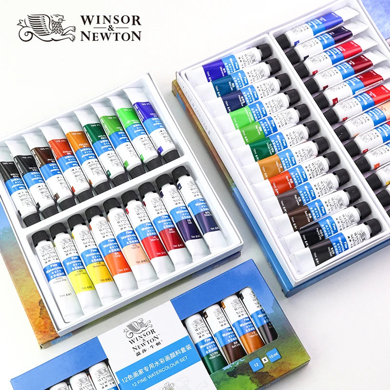 Winsor & Newton 12/18/24/36Colors 10ml Watercolor Paint Set acuarela Watercolors Medium Art Masking Fluid Art Professional - Sun Studio