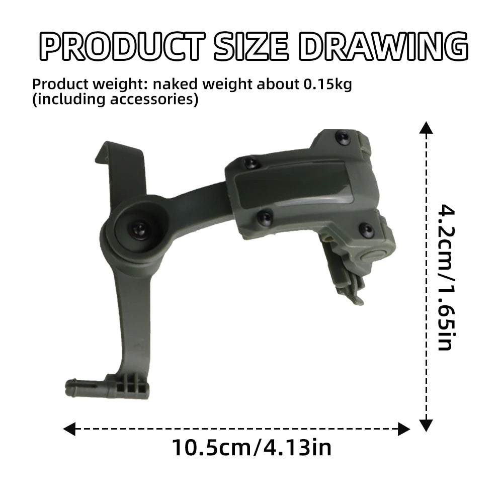 BOOIU Tactical Headset Holder Multi-angle Rotation Airsoft Shooting Headphone Bracket CORE ARC Wendy Mlok Rail Guide Rail Helmet - Sun Studio