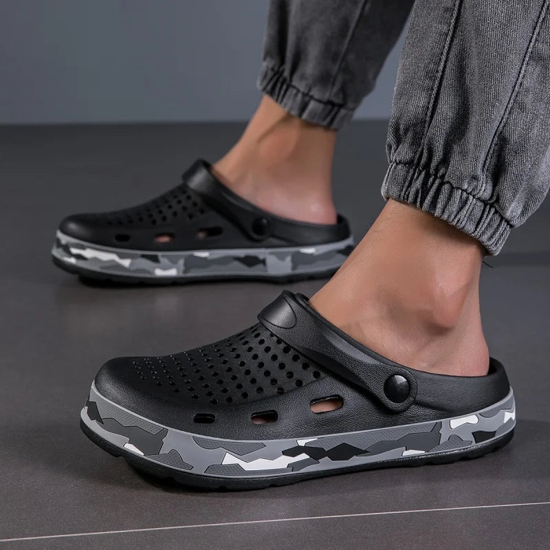 Mens Sandals Casual Summer Clogs for Men Breathable Soft EVA Garden Shoes Closed-toe Fashion Slippers for Men 2025 New Design - Sun Studio