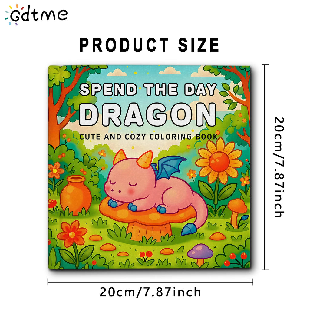 SPEND THE DAY DRAGON Coloring Book for Adults Featuring Cute Cozy Daily Activities for Relaxation (Cozy Spaces Coloring) - Sun Studio