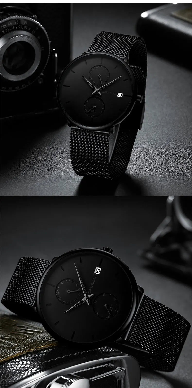 Men Watches Luxury Brand Date Calendar Watches Men Stainless Steel Mesh Watch For Mens Casual Quartz Watch Relogio Masculino Hot - Sun Studio
