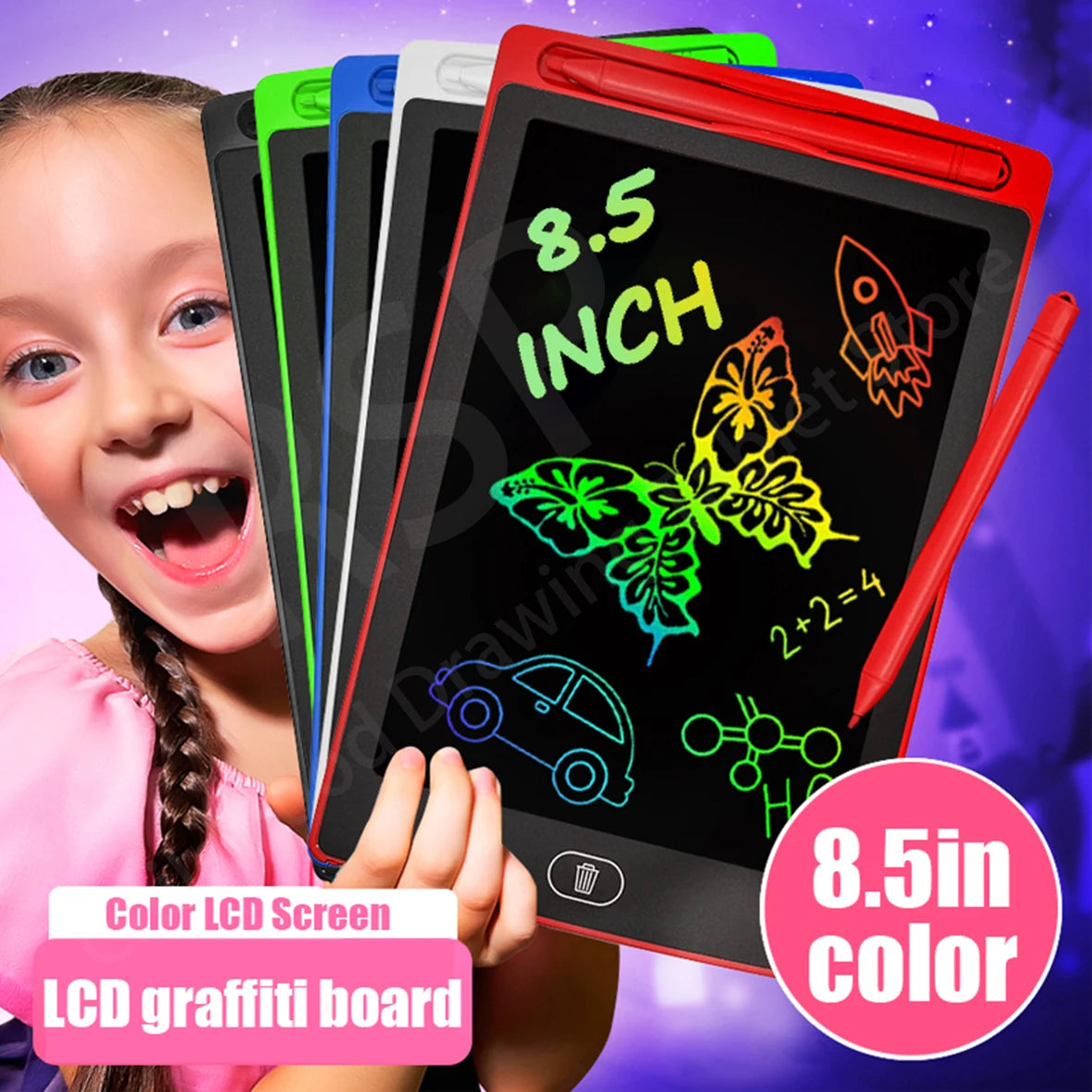 16/12/10/8.5/8.2/6.5/4.5inch LCD graphic tablet,color drawing tablet,3 4 5 6 7 8years kids birthday gifts/Christmas/travel toys - Sun Studio