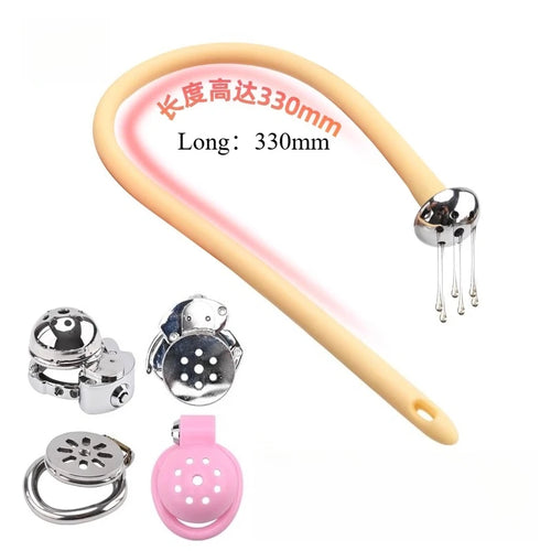 2.0Latex Catheter, Eyebar, Chastity Lock Accessory, Extra Long 350mm Eyebar, Detachable Showerhead, Urethral Stimulation Plug - Sun Studio