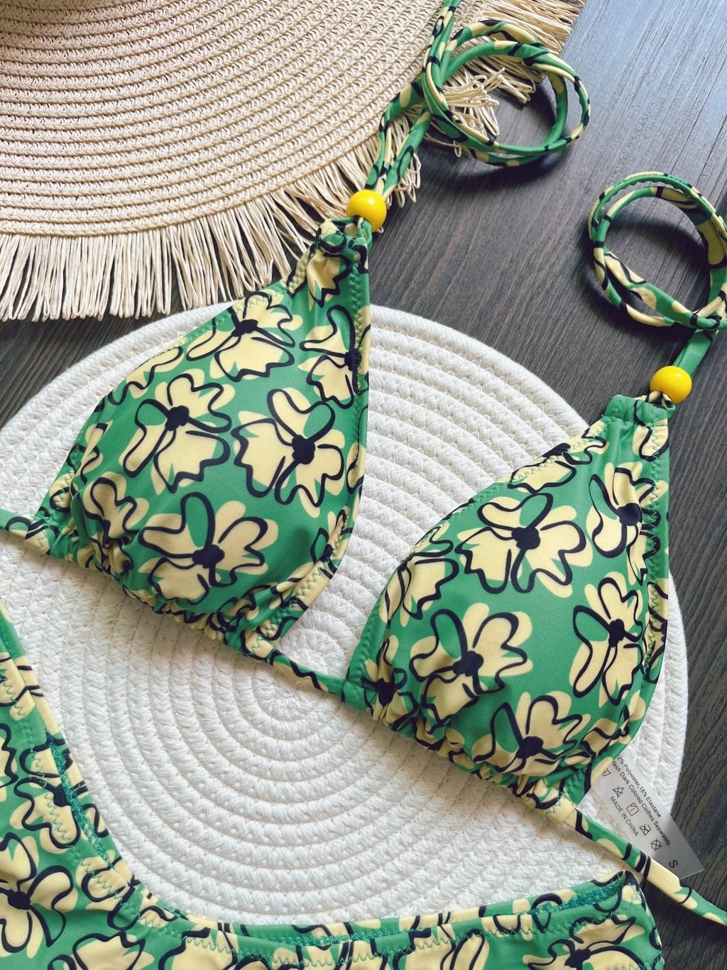 RUOTONSEPT New Sexy Botany Print Bikinis Set Women's Swimsuit Two-piece Triangle Halter Swimwear Bathing Suit Brazilian Biquinis - Sun Studio