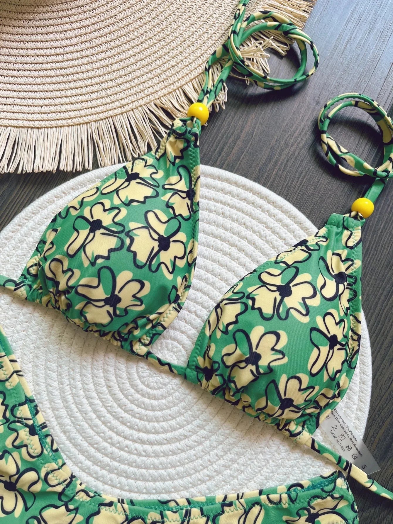 RUOTONSEPT New Sexy Botany Print Bikinis Set Women's Swimsuit Two-piece Triangle Halter Swimwear Bathing Suit Brazilian Biquinis - Sun Studio