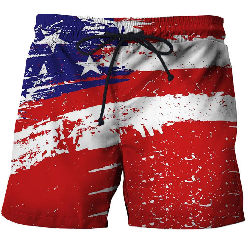 Men's Swimwear Shorts American Flag 3d Surfing Board Short Kids Beach Shorts Men Trunk USA Flag Swimsuit Sports Pants Briefs Boy - Sun Studio