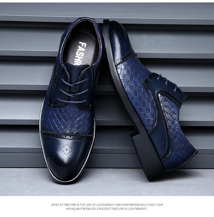 Genuine Leather Mens Dress Shoes Black Formal Social Shoe Male Business Wedding Derby for Man Luxury Italian Work Oxford Loafers - Sun Studio