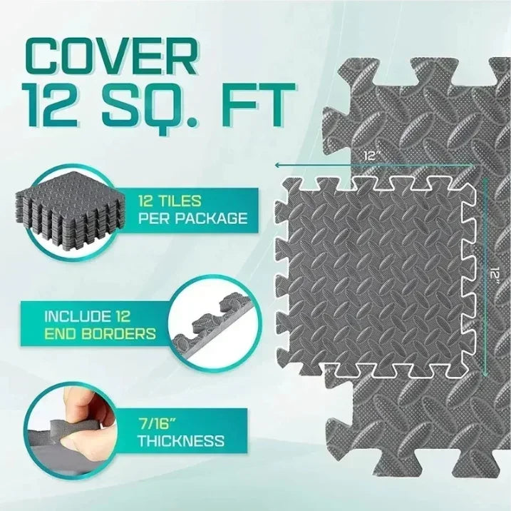8/16 Pcs Foam Fitness Non Slip Yoga Mat Fitness Floor Tile Protection Pad Fitness Equipment Mat Suitable for Indoor Fitness - Sun Studio