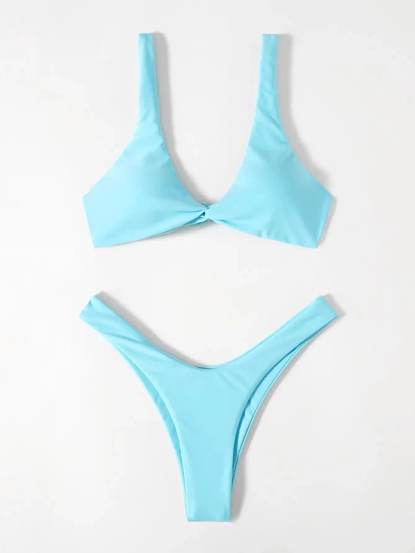 Tie-Detail Sexy Bikini Set Padded Push-Up Bra High-Leg Bandage Brazilian Swimsuit for Women Women's Swimwear Bikini - Sun Studio
