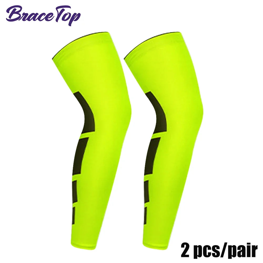 BraceTop 1 Pair Compression Long Socks Men Women Knee Fitness Knee Pad Anti Slip Support Thigh Long Stockings Leg Thigh Sleeves - Sun Studio