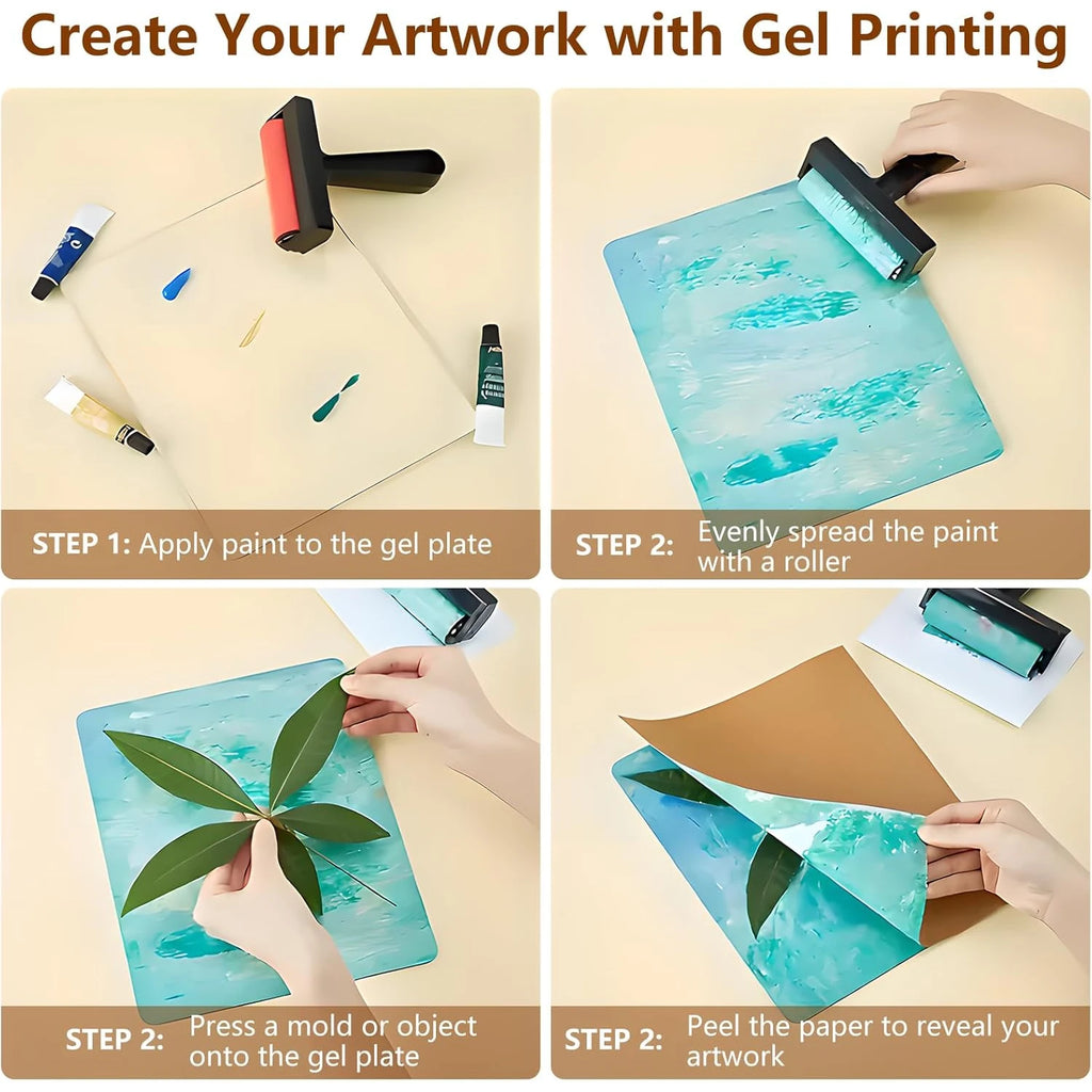 Gel Arts Gel Printing Plate for Printmaking Reusable Monoprinting Clear Plate for Art and Craft Assortment Scrapbooking - Sun Studio