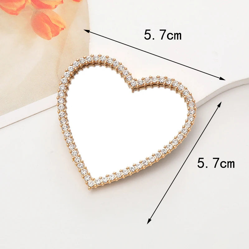 Korean Cute Heart Flower Mirror Griptok Bracket For iPhone 15 14 Samsung Universal Phone Accessories Phone Holder Grip Tok Stand - Sun Studio