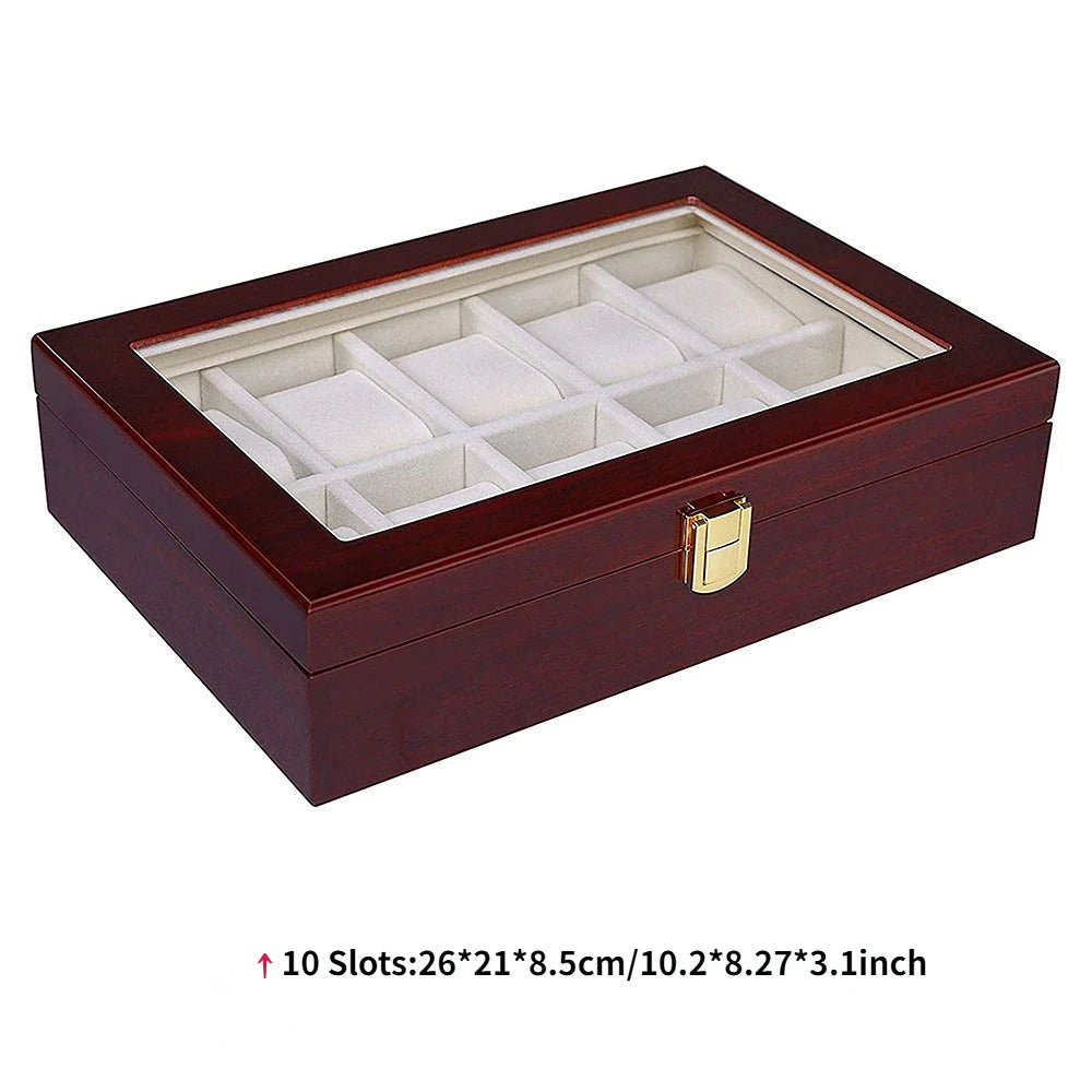 Luxury Wooden Watch Box 1/2/3/5/6/10/12 Grids Watch Organizers 6 Slots Wood Holder Boxes for Men Women  Watches Jewelry Display - Sun Studio