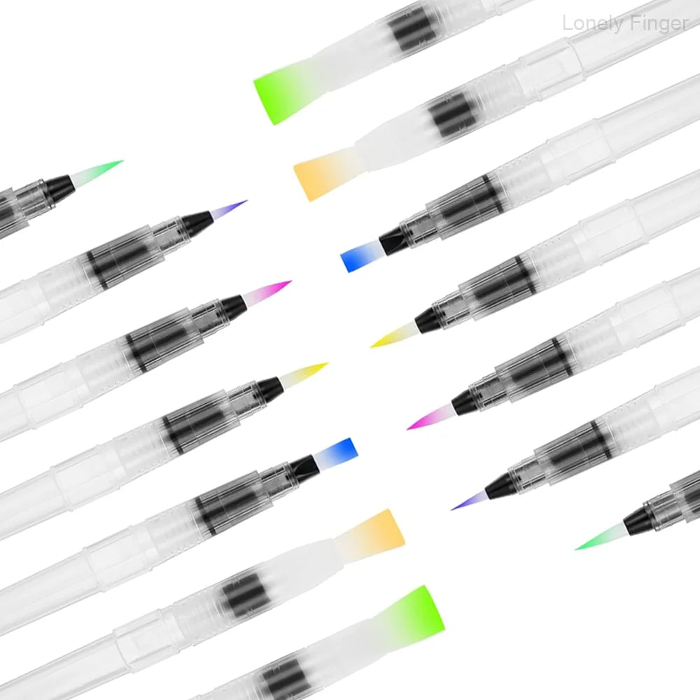 7/14pcs Watercolor Brush Pens Refillable Watercolor Brush Pens Water Paint Brushes For Watercolor Painting - Sun Studio