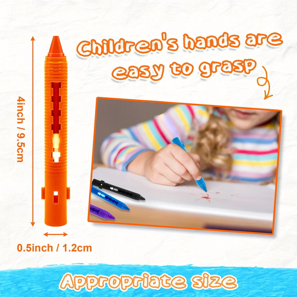 Washable Bath Crayons Set - Colorful, Easy-Clean Bathtub Markers for Youngsters, Fun Shower Art & Crafts - Sun Studio