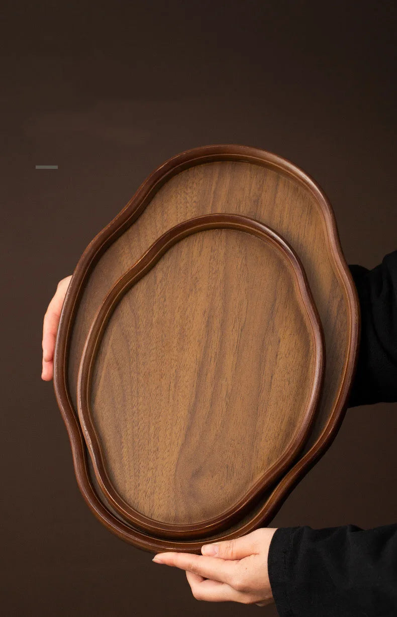 Wooden Decorative Serving Tray for Coffee Table and Home Decor Fruit Platter Decor Trays Serving Ware Food Dish Serving Platters - Sun Studio