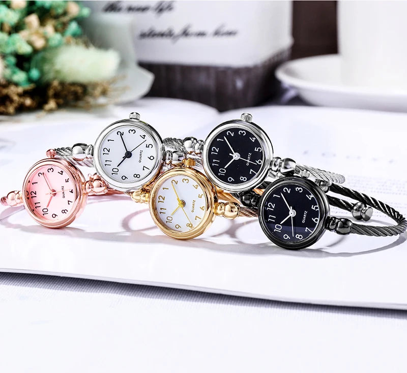 YIKAZE Women Bracelet Watch Retro Gold Bangle Women Watches Stainless Steel Retro Ladies Quartz Wristwatch Clock Dress Watch - Sun Studio
