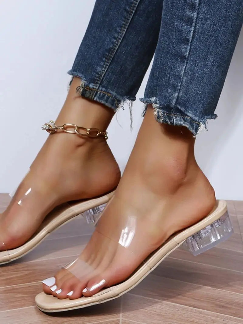 Summer Fashion Luxury Ladies Beach Sandals Clear S Women Casual Slip-On Shoes Comfortable Flat Heel Elegant Style for Women - Sun Studio