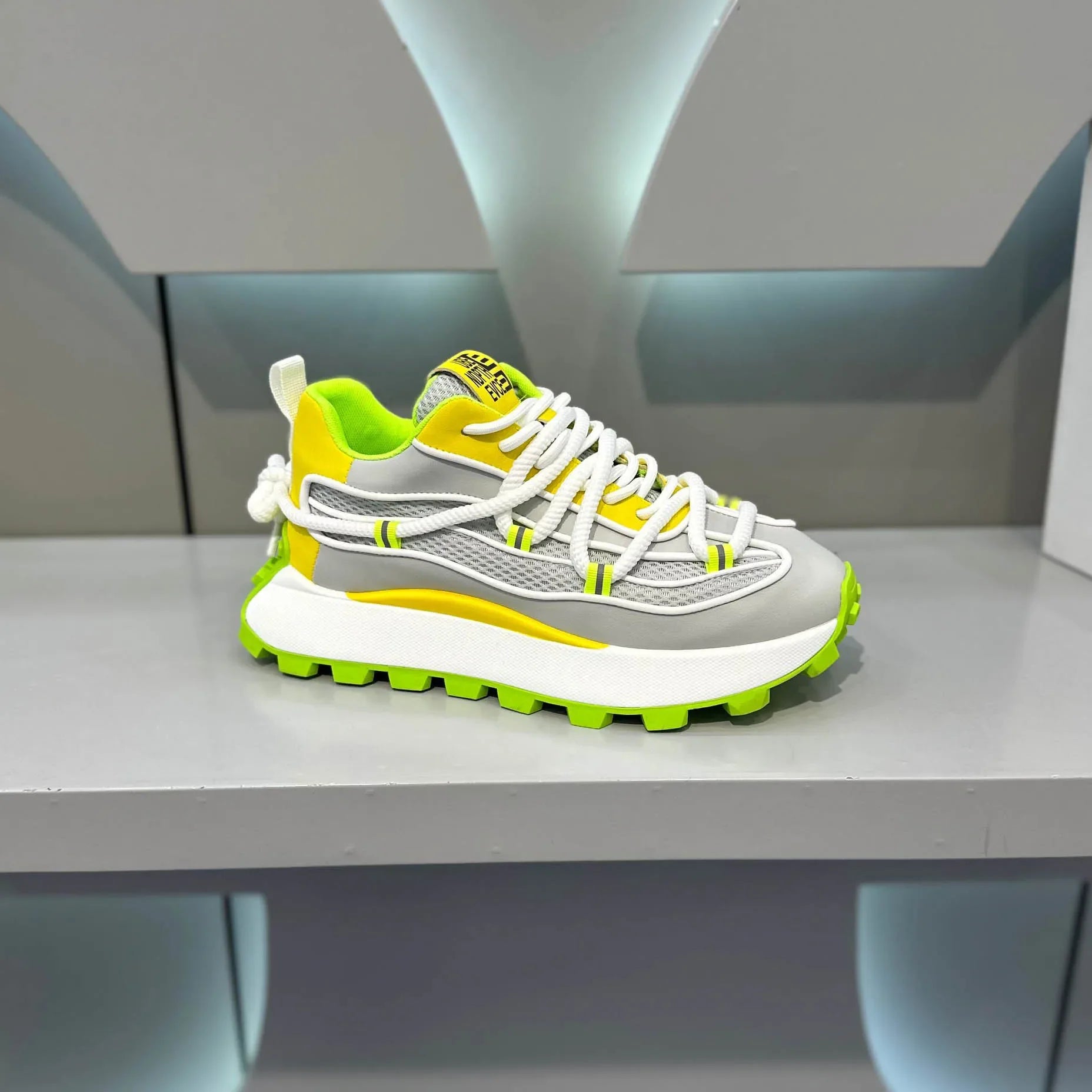 Chunky Sneaker Men Designer Running Shoes Fashion Casual Microfiber Leather Mesh Breathable Height Increased Flat Platform Shoes - Sun Studio