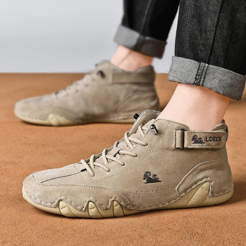 Men Leather Casual High Top Sneakers Winter Fur Plush Ankle BootsNew Luxury Footwear Shoes Zapatos Hombre - Sun Studio