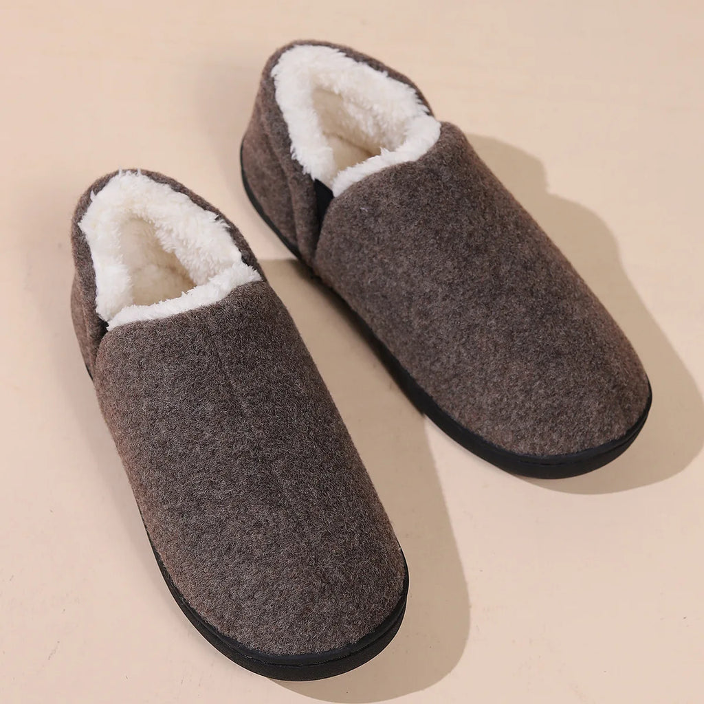 Gacimy Winter Cotton Shoes For Men Women Outdoor Warm Non-slip Flat Plush Slippers Couple Indoor Comfortable Fluffy Home Slides - Sun Studio