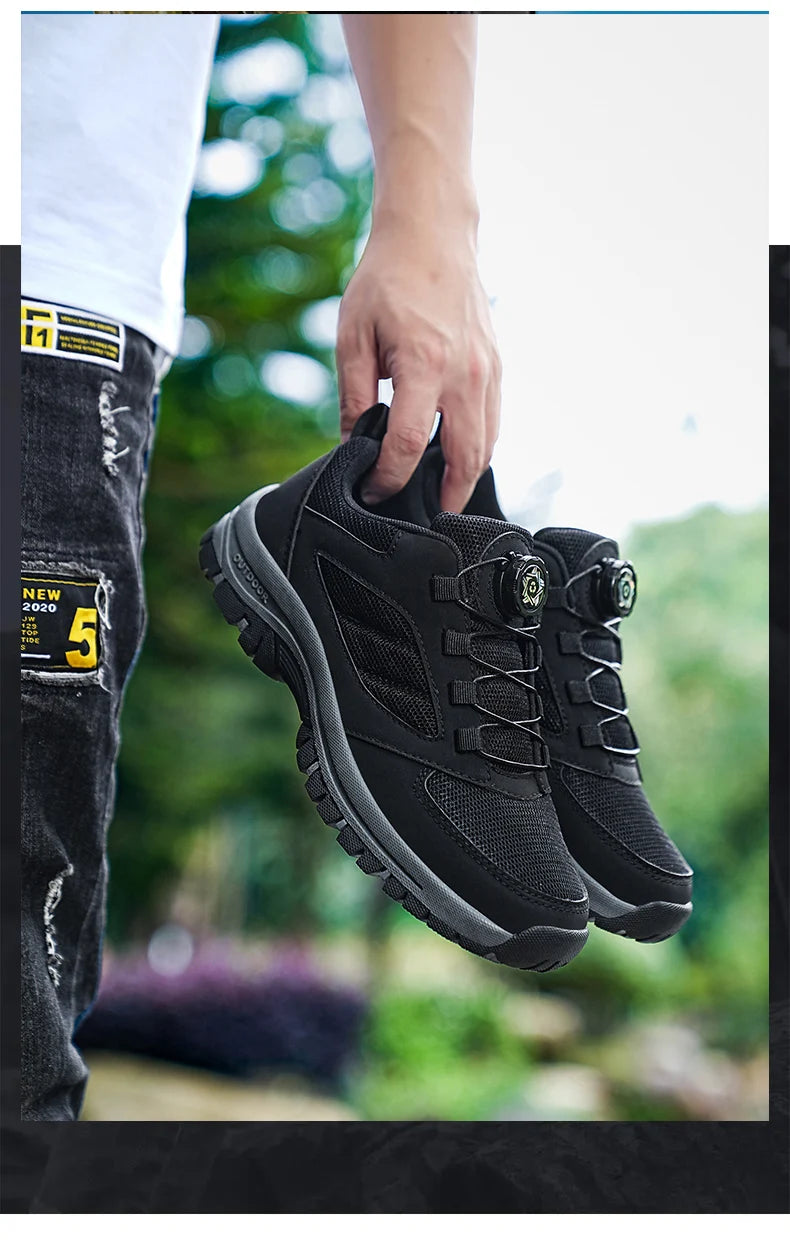 Men'S Spring And Autumn Outdoor Sports Shoes With Rotating Buckle Convenient Comfortable Anti Slip Hiking Shoes Large Size 39-48 - Sun Studio