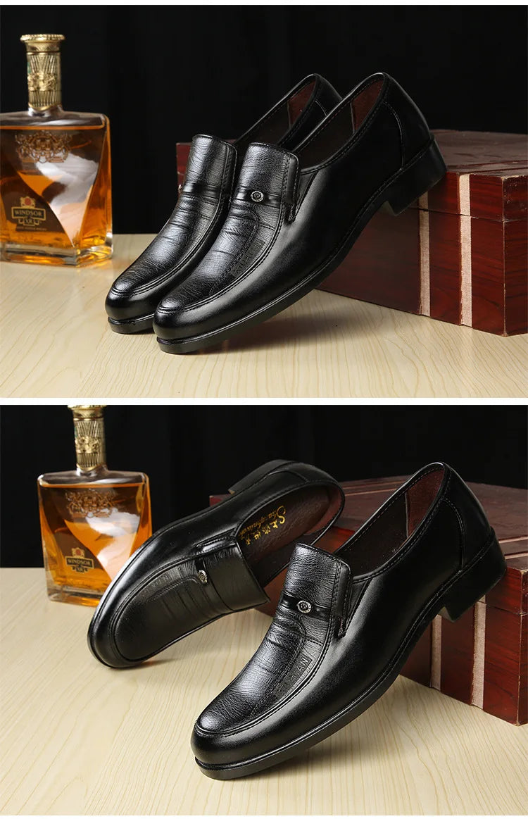 2024 New Leather Shoes for Men High Quality Business Men Dress Shoes comfortable Flats Oxford Breathable Men Party Wedding Shoes - Sun Studio