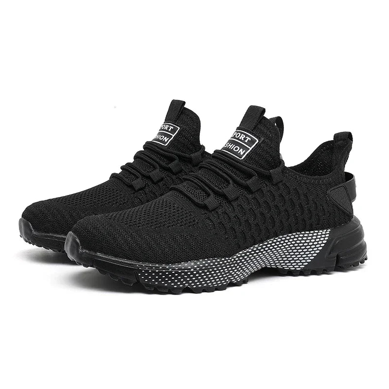 Men's Running Shoes Knitted Mesh Breathable Fashionable Casual Sneakers High-quality Anti Slip Fitness Tenis Masculino Sneakers - Sun Studio