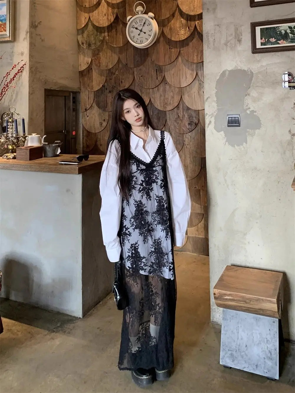 Solid Dresses Women Summer Girls Embroidery Lace Designed Korean Style Layering Streetwear Prevalent Attractive Leisure Trendy - Sun Studio