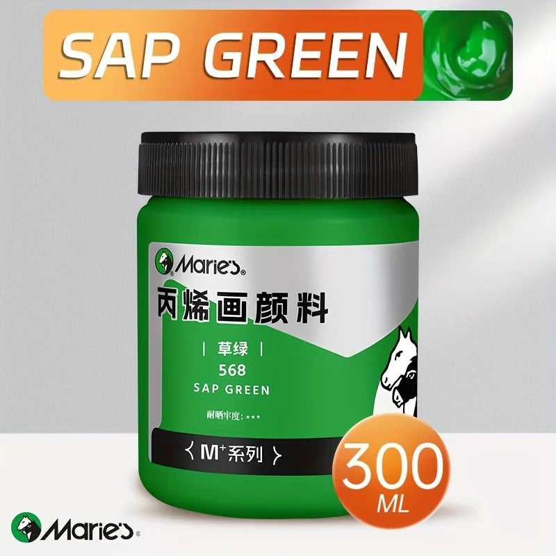 Marie's 1pc 100/300ml 3.38 oz/10.1 oz Sap Green Acrylic Paint,Acrylic Pigment for Wood,Rock,Painting Enthusiasts for Adults - Sun Studio