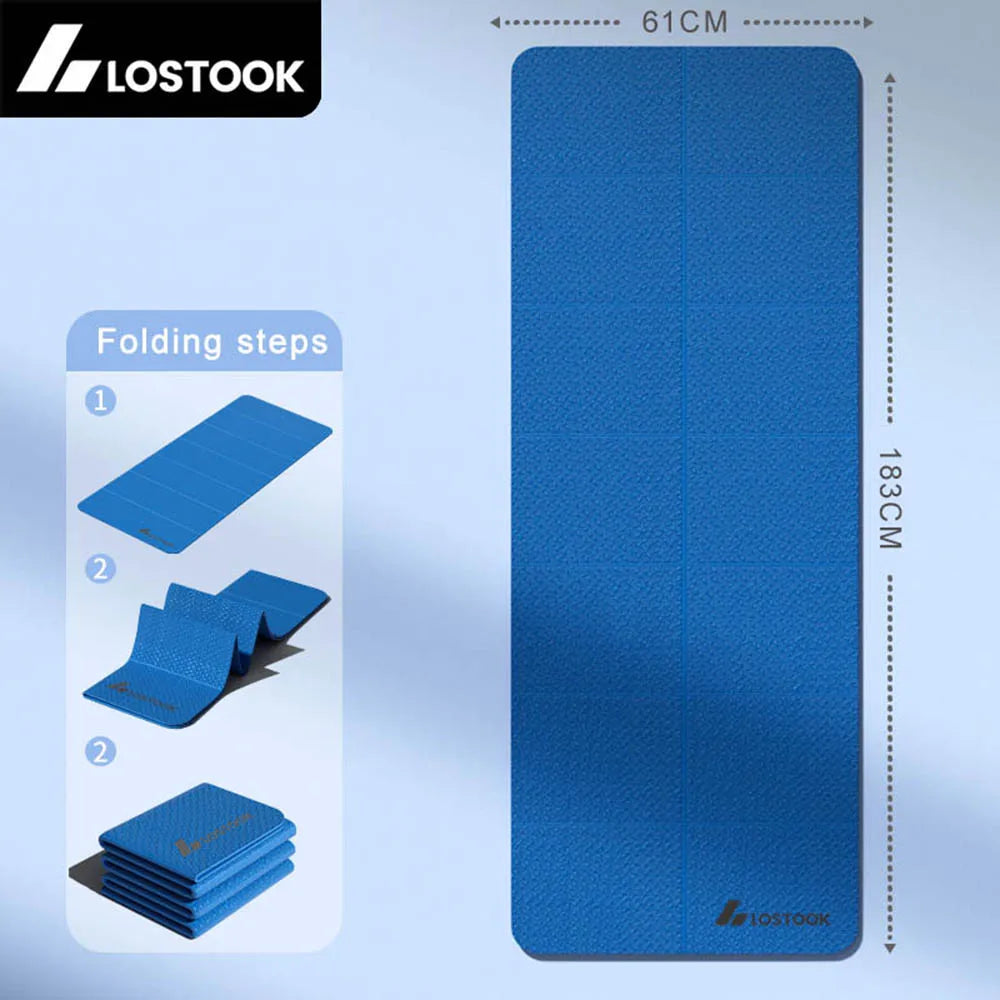 Foldable Yoga Mat 4mm Thick TPE Easy to Store for Travel Exercise Mat for Yoga Pilates Home Workouts and Floor Exercises - Sun Studio