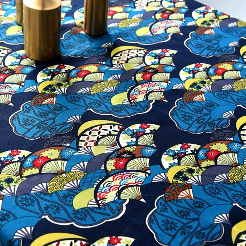 Bohemian Fabric Ethnic Vintage Retro Boho Printed Cotton Linen Home Decor Upholstery Textile