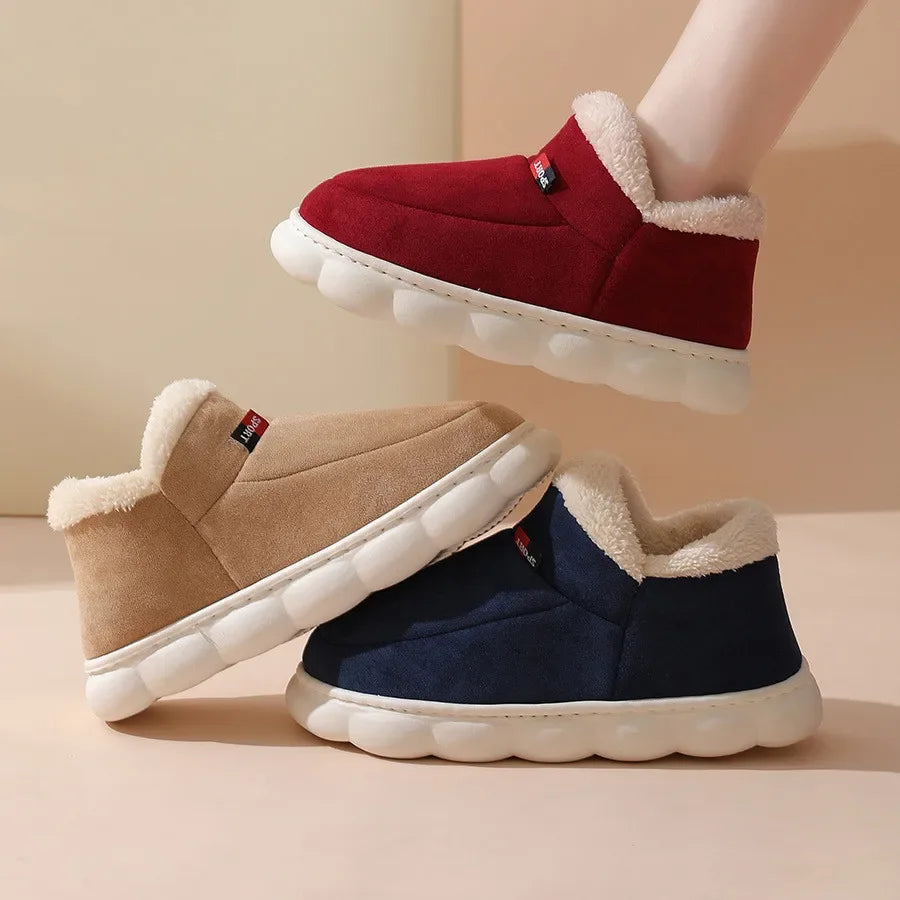 Warm Furry House Slippers Women Men Winter New Fashion Comfort Plush Slippers Home Indoor Outdoor Soft Thick Sole Cotton Shoes - Sun Studio
