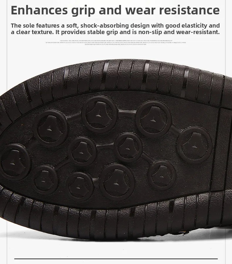 Large Size Men's Sandals Casual Leather Beach Shoes Breathable Slip-On Durable Stitched Construction Comfortable Walking Sandals - Sun Studio