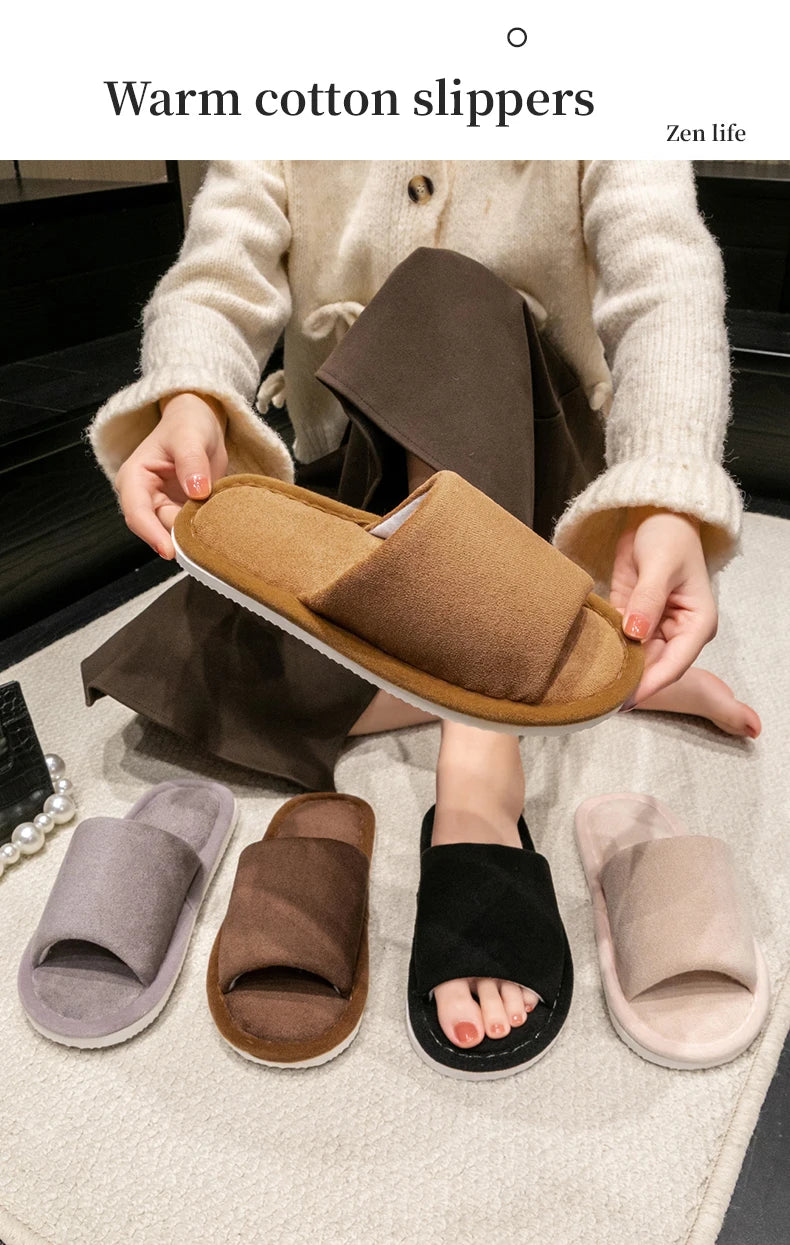 New Men'S Indoor Open Toe  Slippers high quality soft comfortable Home Shoes Indoor Anti-Skid Slippers bedroom No noise - Sun Studio