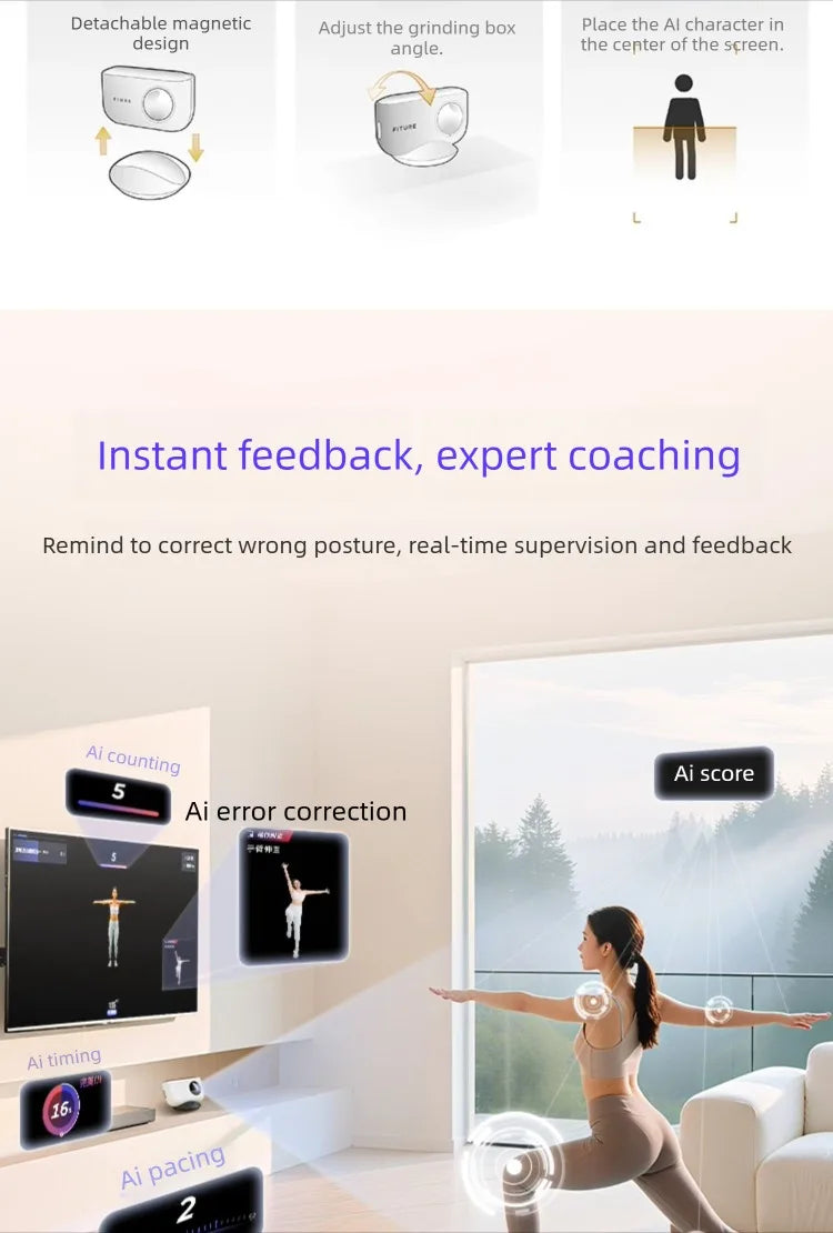 Fitness Magic Box AI, Intelligent Somatosensory Exercise, TV Projection, Console Game Dance Machine Home Fitness Equipment - Sun Studio