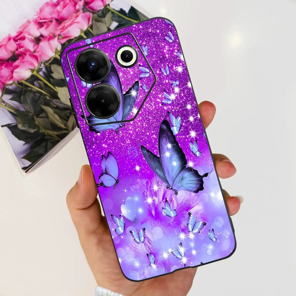 For Tecno Camon 20 Pro 5G Case 2023 Cute Love Heart Football Slim Cover Soft Silicone Funda For Tecno Camon20 Pro 5G CK8n Bumper