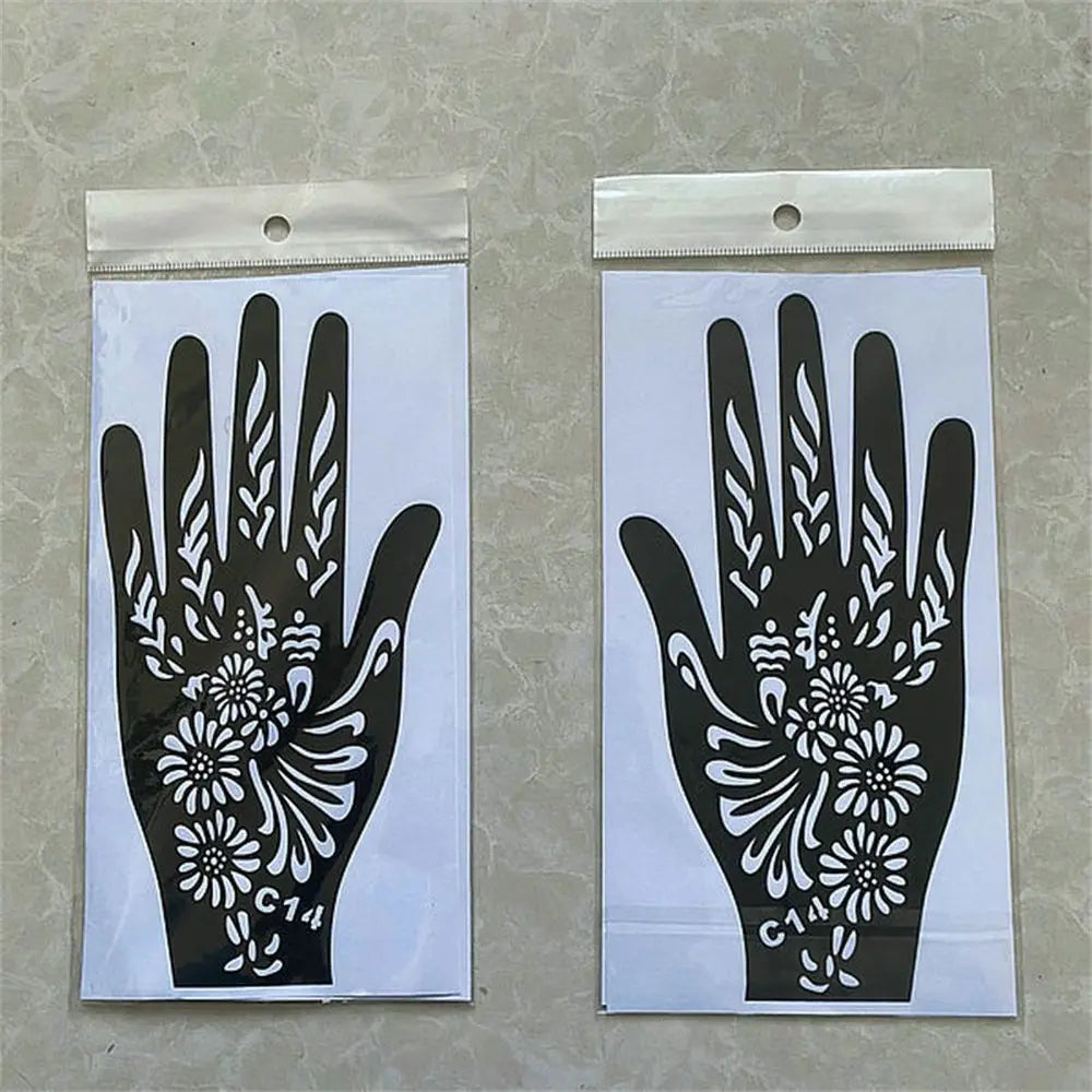 NEW Black Lace Transfer henna Hand Arm Tattoo Henna Stickers Art Temporary Tattoo DIY Painting Body Art Template Tattoo Stencils - Sun Studio